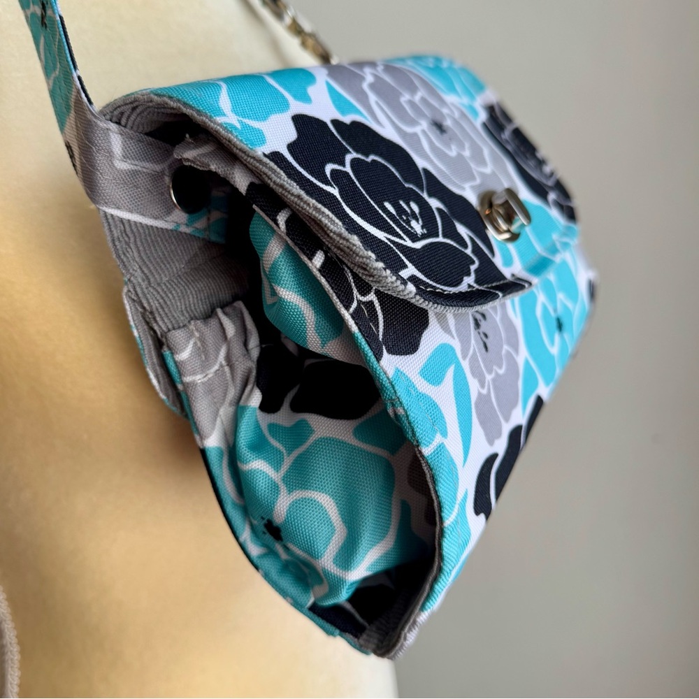 Lilly Bit Elegant Mini Baby Bag - Black, Aqua Diaper Clutch Adjustable Crossbody - Picture 2 of 12